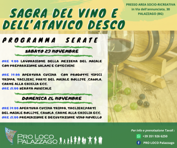 Sagra del vino e dell’atavico desco 2019